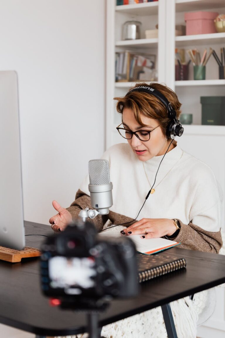 professional book narrator reading story and recording video